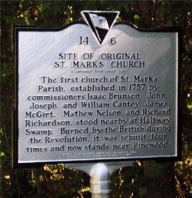 Encounter At Halfway Swamp / Site Of Original St. Mark's Church Marker. Click for full size. Encounter At Halfway Swamp / Site Of Original St. Mark's Church Marker image. Click for full size.