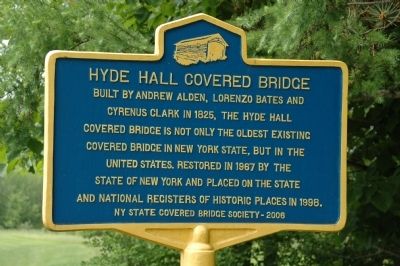 Hyde Hall Covered Bridge Marker image. Click for full size.