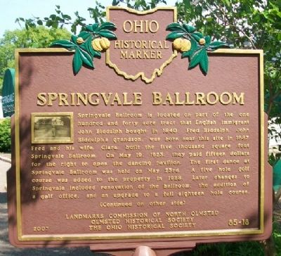 Springvale Ballroom Marker (Side A) image. Click for full size.