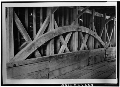 Detail of the Burr arch-truss which supports the bridge.. Click for full size. Detail of the Burr arch-truss which supports the bridge. image. Click for full size.