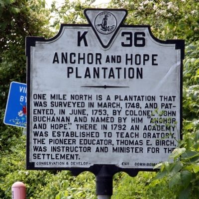 Anchor and Hope Plantation Marker image. Click for full size.