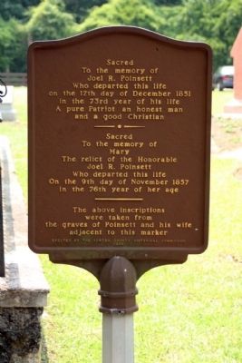 Joel Roberts Poinsett Marker reverse side. Click for full size. Joel Roberts Poinsett Marker reverse side image. Click for full size.