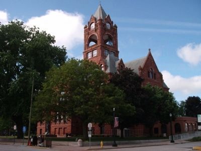 North/East Corner - - LaPorte County Courthouse Marker. Click for full size. North/East Corner - - LaPorte County Courthouse Marker image. Click for full size.