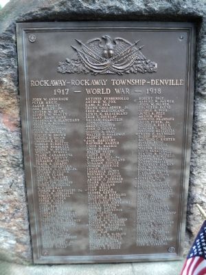 Rockaway World War Memorial Marker image. Click for full size.