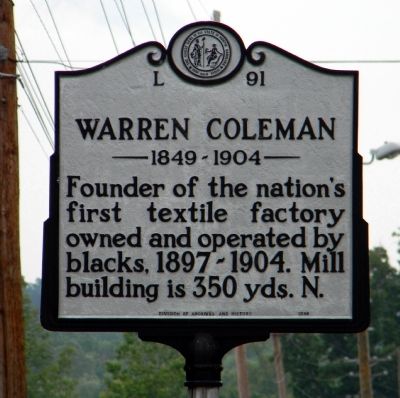 Warren Coleman Marker image. Click for full size.
