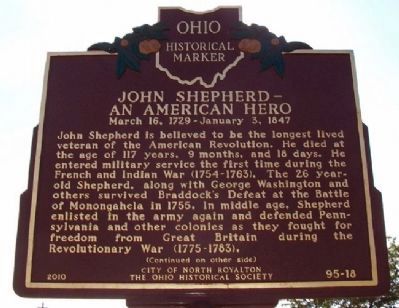 John Shepherd - An American Hero Marker (Side A). Click for full size. John Shepherd - An American Hero Marker (Side A) image. Click for full size.