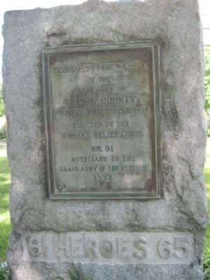 Brown County Civil War Memorial Marker. Click for full size. Brown County Civil War Memorial Marker image. Click for full size.