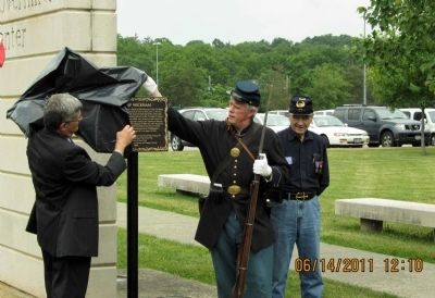 Camp Wickham Marker Unveiling. image. Click for full size.