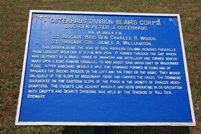 Osterhaus' Division - Blair's Corps. Marker. Click for full size. Osterhaus' Division - Blair's Corps. Marker image. Click for full size.