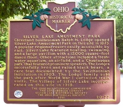 Silver Lake Amusement Park Marker (Side B) image. Click for full size.