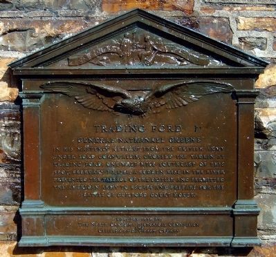 Bronze plaque on Trading Ford Monument image. Click for full size.