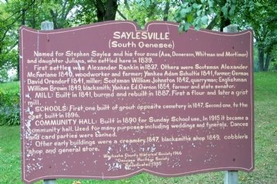 Saylesville (South Genesee) Marker image. Click for full size.