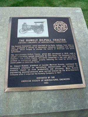 Rumely OilPull Tractor Marker image. Click for full size.