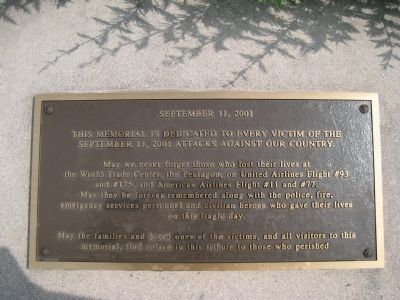 Morris County 9/11 Memorial Marker. Click for full size. Morris County 9/11 Memorial Marker image. Click for full size.