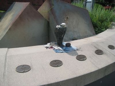 Morris County 9/11 Memorial - Momentos left at Memorial image. Click for full size.