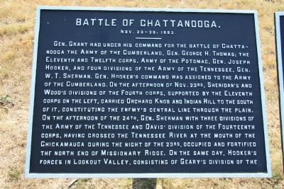 Battle of Chattanooga. Marker. Click for full size. Battle of Chattanooga. Marker image. Click for full size.