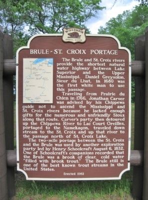Brule–St. Croix Portage Marker image. Click for full size.