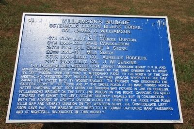 Williamson's Brigade. Marker. Click for full size. Williamson's Brigade. Marker image. Click for full size.