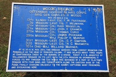Woods' Brigade Marker. Click for full size. Woods' Brigade Marker image. Click for full size.