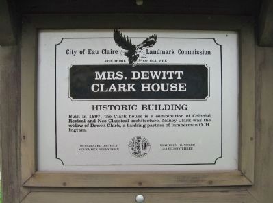 Mrs. Dewitt Clark House Marker image. Click for full size.