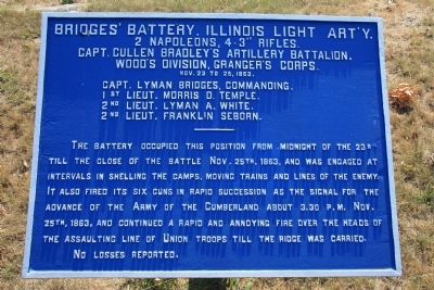 Bridges' Battery, Illinois Light Artillery Marker image. Click for full size.