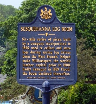 Susquehanna Log Boom Marker image. Click for full size.