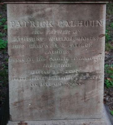 Patrick and Martha Calhoun Monument -<br>West Inscription image. Click for full size.