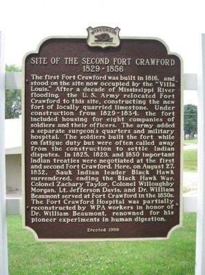 Site of the Second Fort Crawford Marker image. Click for full size.
