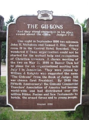 The Gideons Marker. Click for full size. The Gideons Marker image. Click for full size.