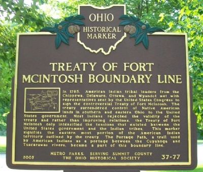 Treaty of Fort McIntosh Boundary Line Marker image. Click for full size.