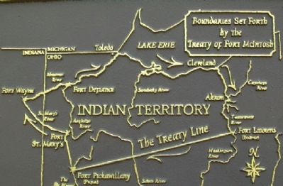 Treaty of Fort McIntosh Boundary Line Map on Marker image. Click for full size.