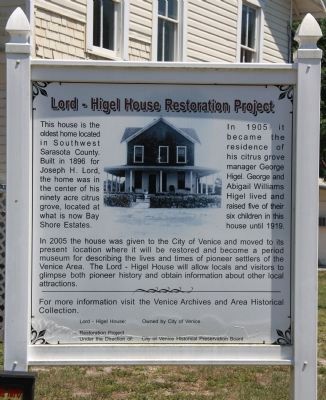 Lord - Higel House Restoration Project Marker image. Click for full size.