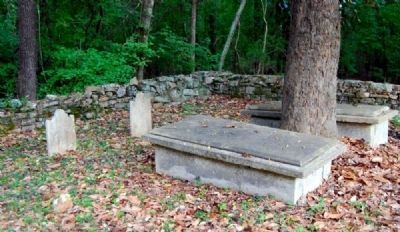 Patrick Calhoun Burial Grounds -<br>Southeast Corner Showing Field Stone Wall image. Click for full size.