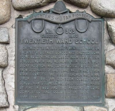 Twentieth Ward School Marker image. Click for full size.