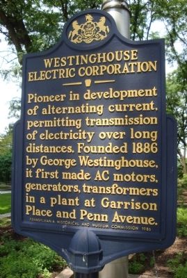 Westinghouse Electric Corporation Marker. Click for full size. Westinghouse Electric Corporation Marker image. Click for full size.