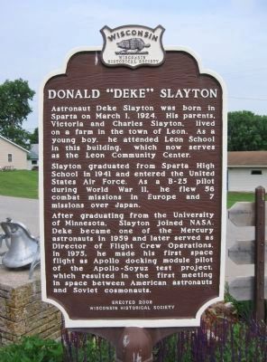 Donald "Deke" Slayton Marker. Click for full size. Donald "Deke" Slayton Marker image. Click for full size.