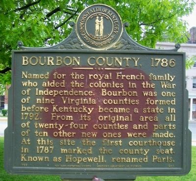 Bourbon County, 1786 Marker image. Click for full size.