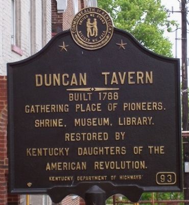 Duncan Tavern Marker image. Click for full size.