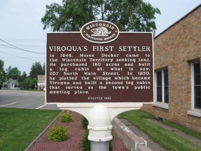Viroqua's First Settler Marker image. Click for full size.