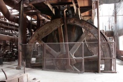 Twenty-five foot fly wheel to one of the blowing engines. image. Click for full size.