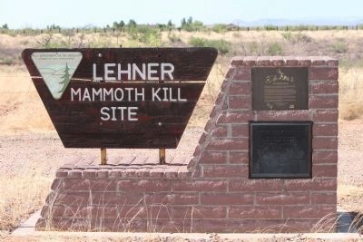 Lehner Mammoth Kill Site Entrance Sign and Markers image. Click for full size.