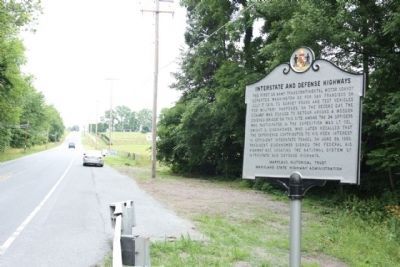 Interstate and Defense Highways Marker looking north along South Seton Avenue image. Click for full size.