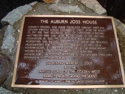 The Auburn Joss House Marker image. Click for full size.