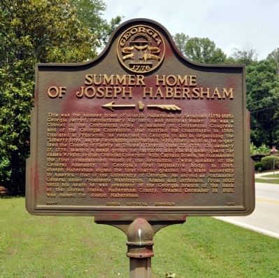 Summer Home of Joseph Habersham Marker image. Click for full size.