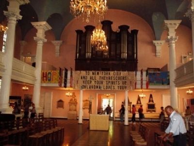 Banner inside St.Paul's Chapel. Click for full size. Banner inside St.Paul's Chapel image. Click for full size.