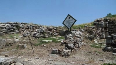 Hillside signage marking the northeastern perimeter of the restored area. image. Click for full size.
