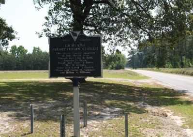 Richland Presbyterian Church Marker, looking back east, along Fork Church Road image. Click for full size.