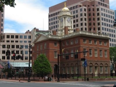 Washington – Rochambeau Revolutionary Route Marker in front of Connecticut's Old State House. Click for full size. Washington – Rochambeau Revolutionary Route Marker in front of Connecticut's Old State House image. Click for full size.