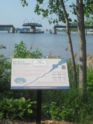 Marker and Porlier Pier Swing Bridge in distance. image. Click for full size.