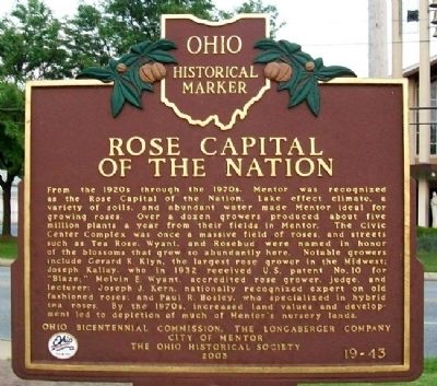 Rose Capital of the Nation Marker image. Click for full size.